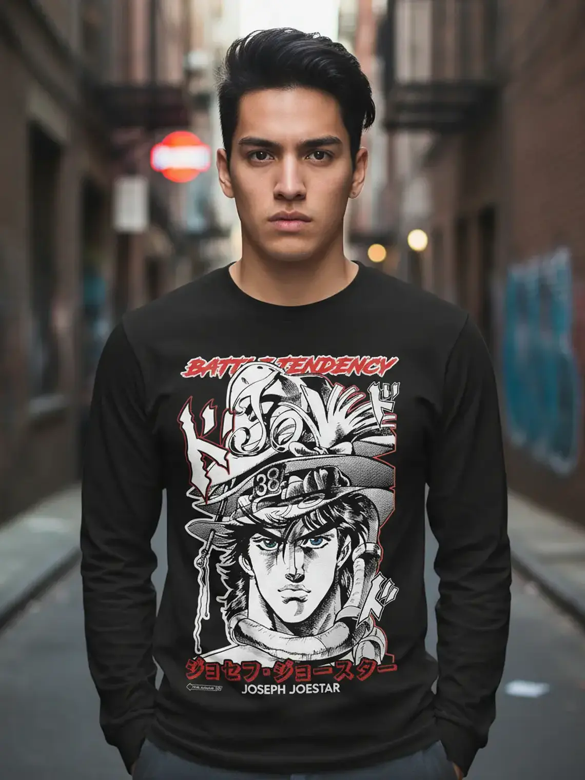 Polera Manga Larga Jojo's Bizarre Adventure Joseph Joestar 1