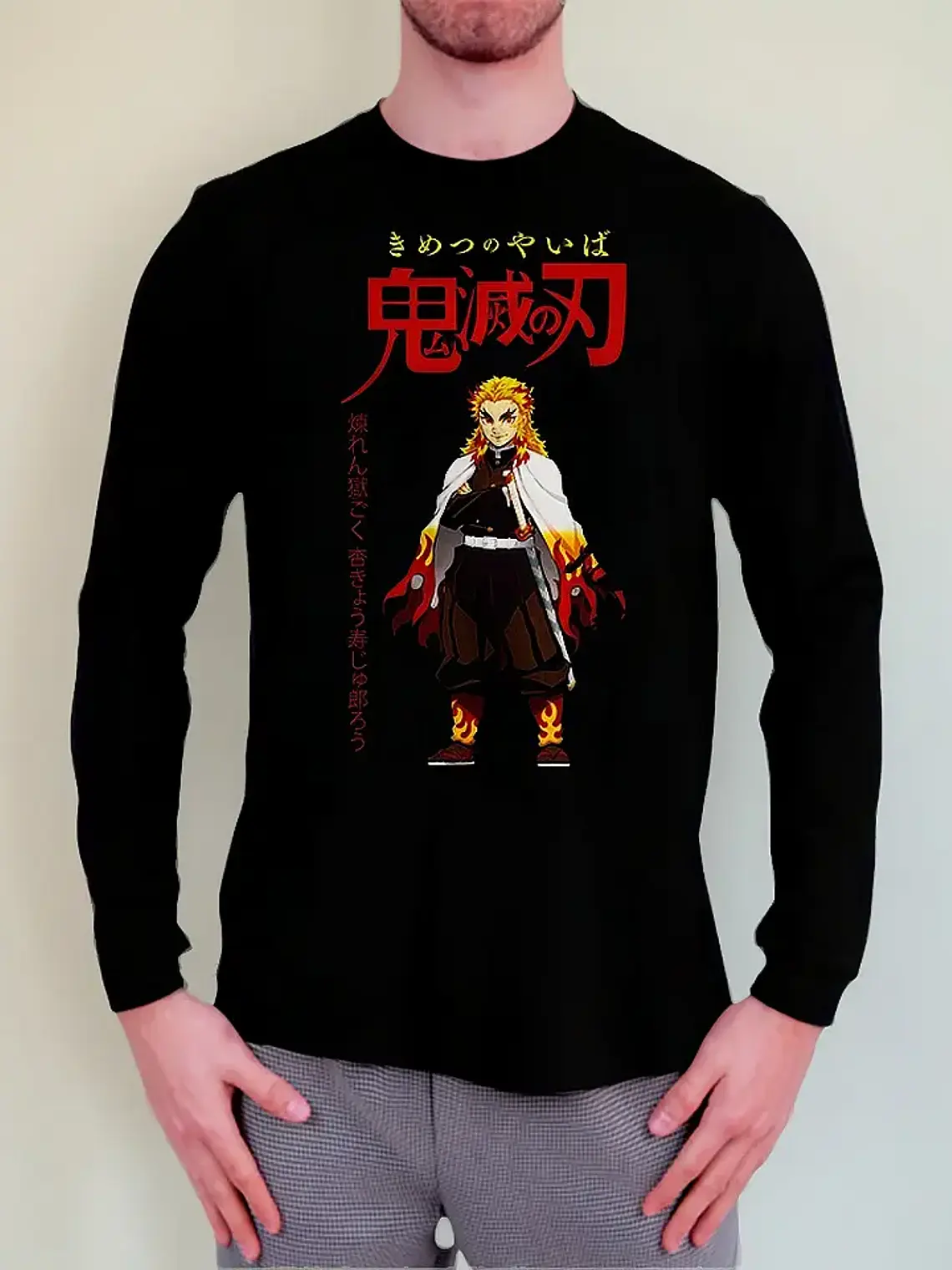 Polera Manga Larga Kimetsu No Yaiba: Demon Slayer - Rengoku 1