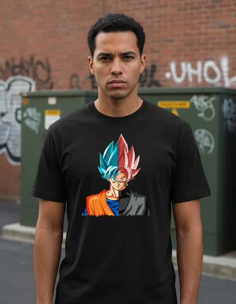 Polera Dragon Ball Super - Ver 06 - Goku Blue Y Goku Rose