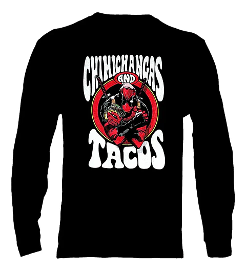 Polera Manga Larga Deadpool - Ver 01 - Chimichangas & Tacos