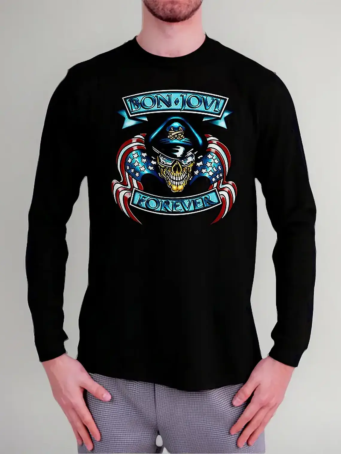Polera Manga Larga Bon Jovi - Ver 01 - Forever 1