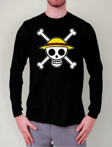 Polera Manga Larga One Piece - Ver 08 - Logo
