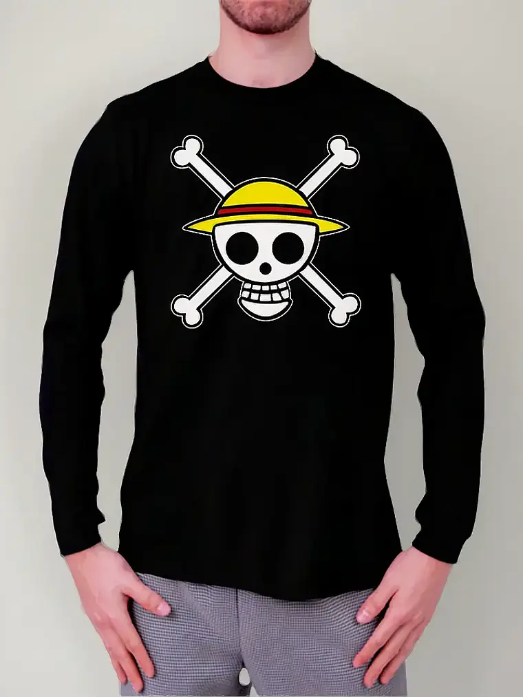 Polera Manga Larga One Piece - Ver 08 - Logo 1