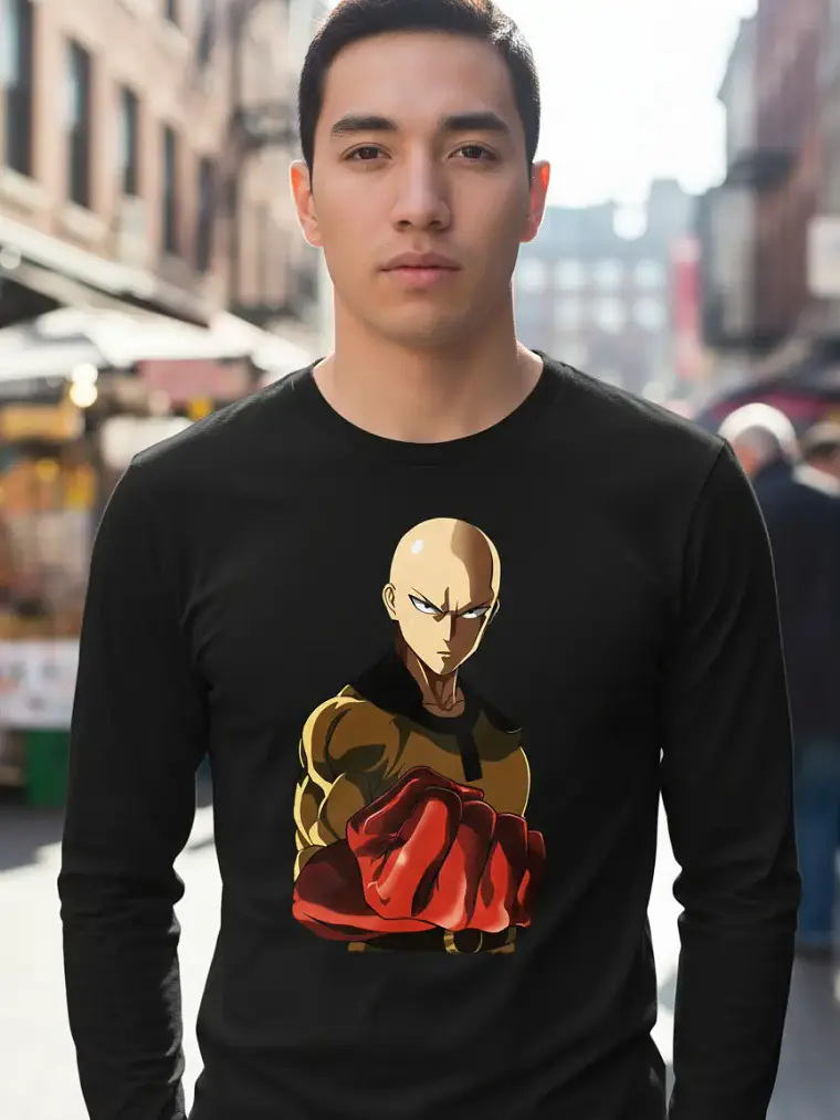 Polera Manga Larga One Punch Man - Ver 02 - Saitama 1