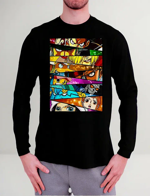 Polera Manga Larga One Piece - Ver 04 - Personajes