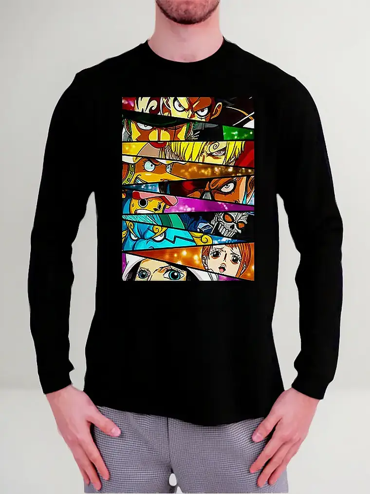 Polera Manga Larga One Piece - Ver 04 - Personajes 1