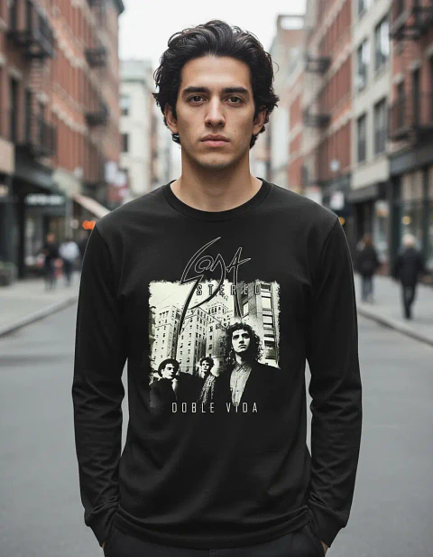 Polera Manga Larga Soda Stereo - Ver 07 - Doble Vida