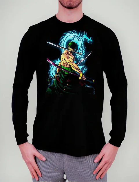 Polera Manga Larga One Piece - Ver 03 - Roronoa Zoro