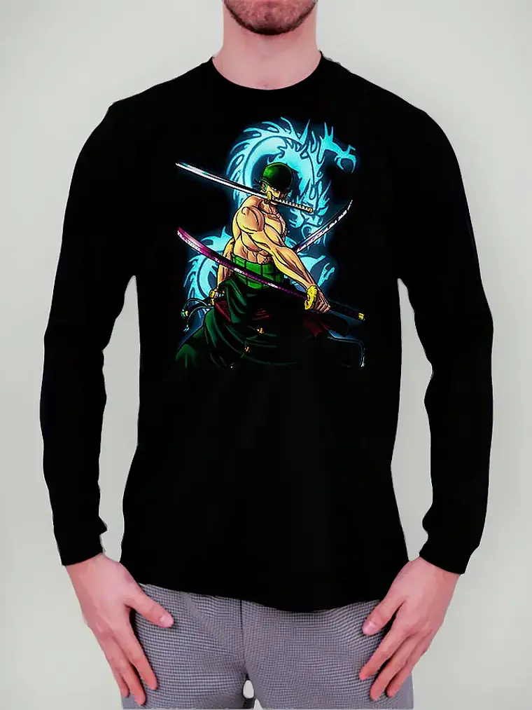Polera Manga Larga One Piece - Ver 03 - Roronoa Zoro 1