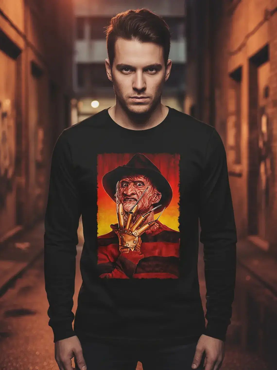 Polera Manga Larga Freddy Krueger- Ver 01 - Terror 1