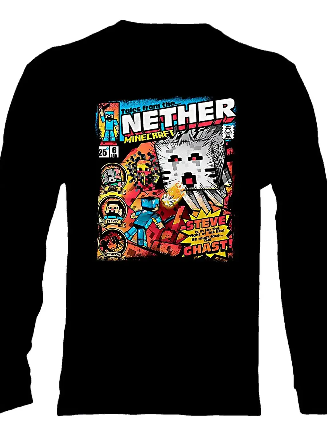 Polera Manga Larga Minecraft - Ver 02 - Vale Gamess 1