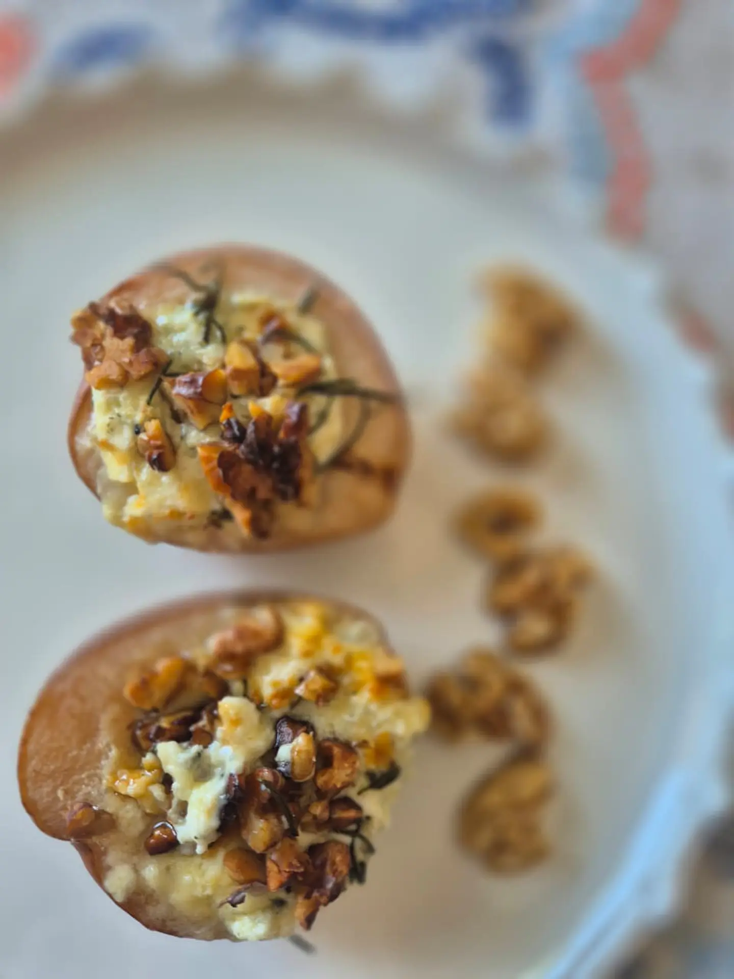 Peras asadas con queso azul 1