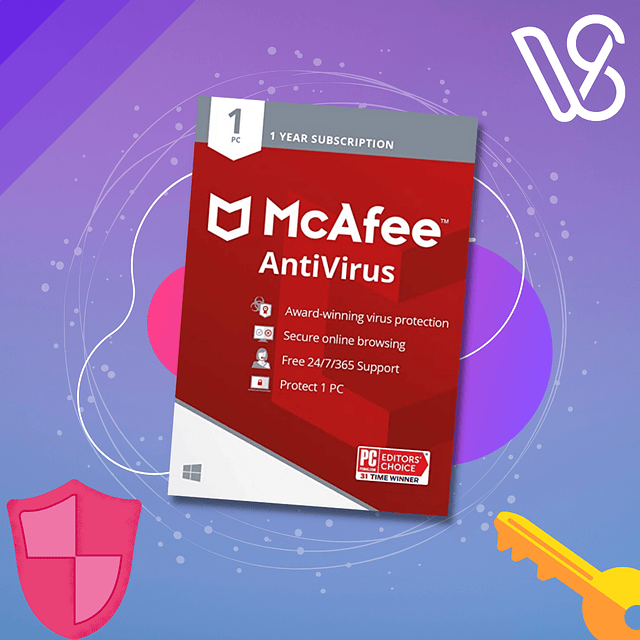 McAfee Antivirus Licence Key (1 PC - 1 año)