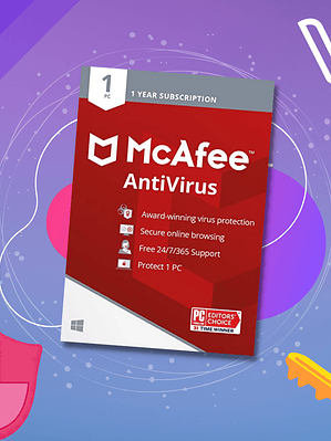 McAfee Antivirus License Key (1 PC - 1 year)
