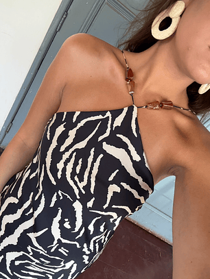 Vestido Halter Cebra 