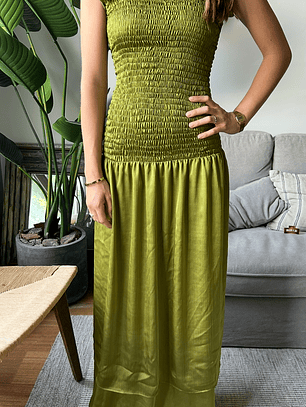 Vestido verde Panal de Abeja 