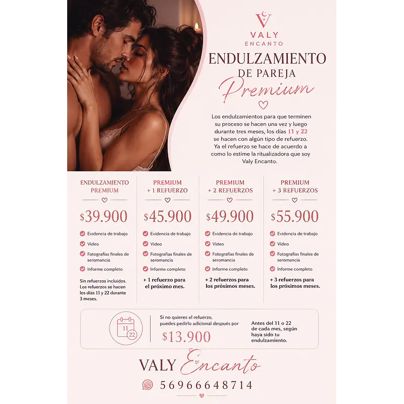 endulzamiento de pareja con 3 refuerzos 