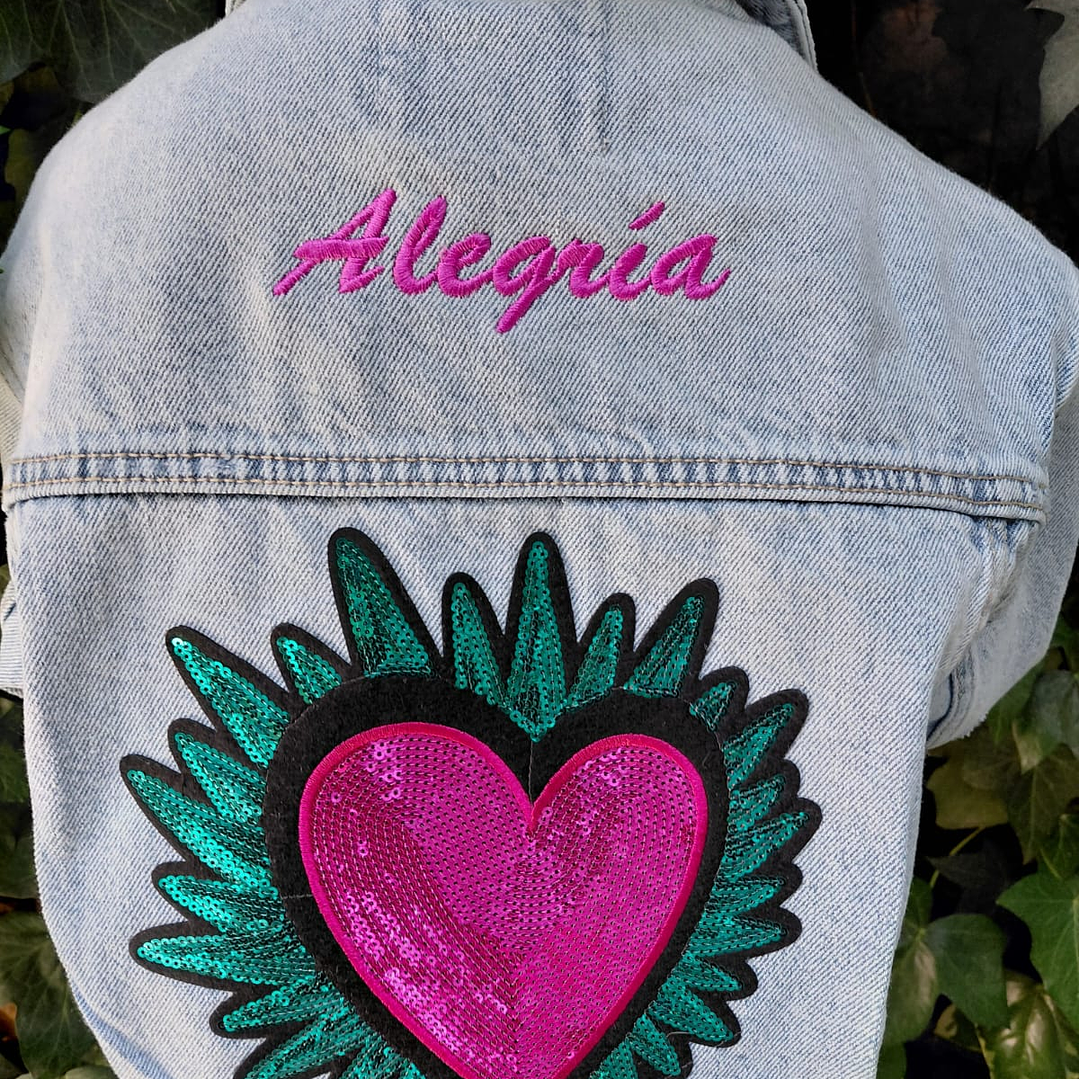 Valiente Kids-Chaqueta jeans corazón Alegría 1