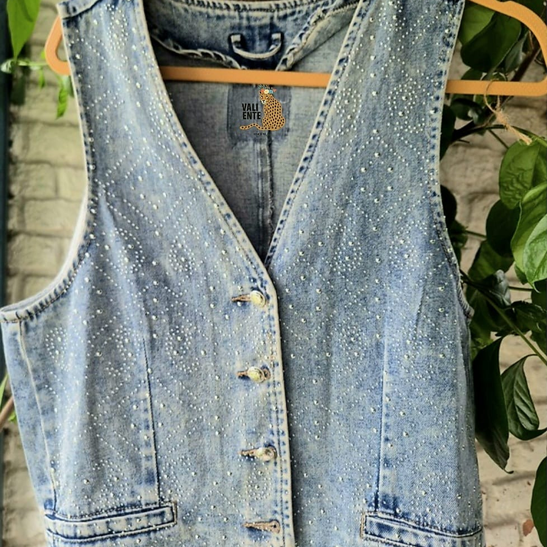 Chaqueta de Jeans sin manga Tigre valiente 1