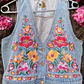 Chaqueta de Jeans sin mangas Floreada Valiente - Miniatura 1