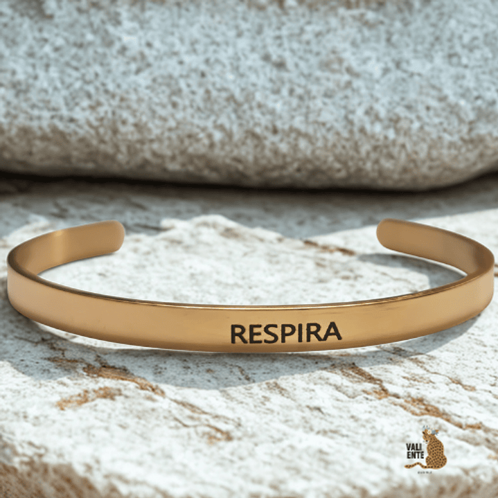 Pulsera acero inoxidable-Respira Dorada 1
