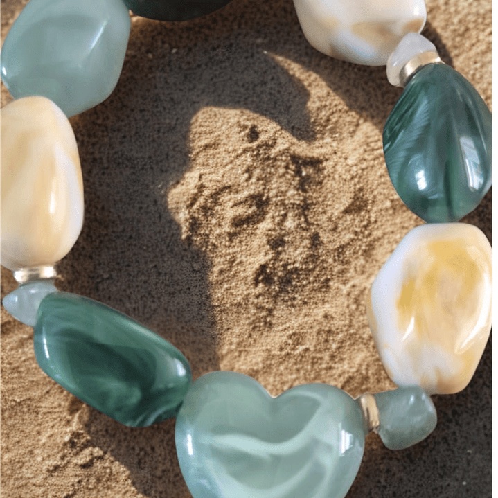 Pulsera piedra corazón-verde 2