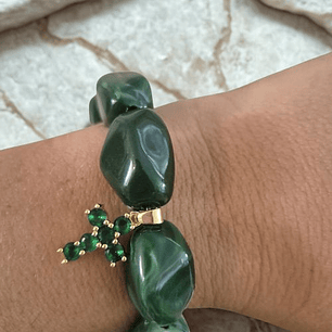Pulsera de protección cruz-verde