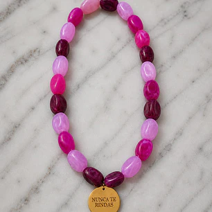 Collar nunca te rindas rosado