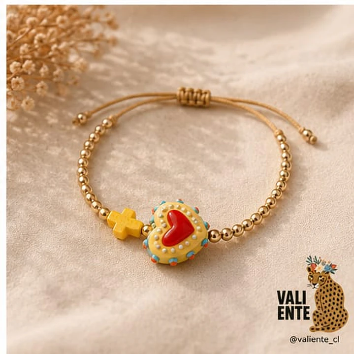 Pulsera corazón Amarilla 1