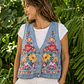 Chaqueta de Jeans sin mangas Floreada Valiente - Miniatura 2