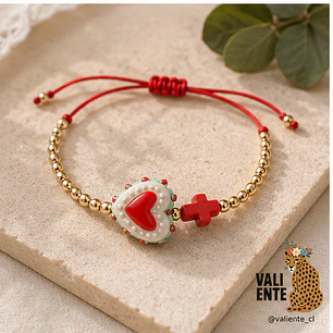 Pulsera corazón roja