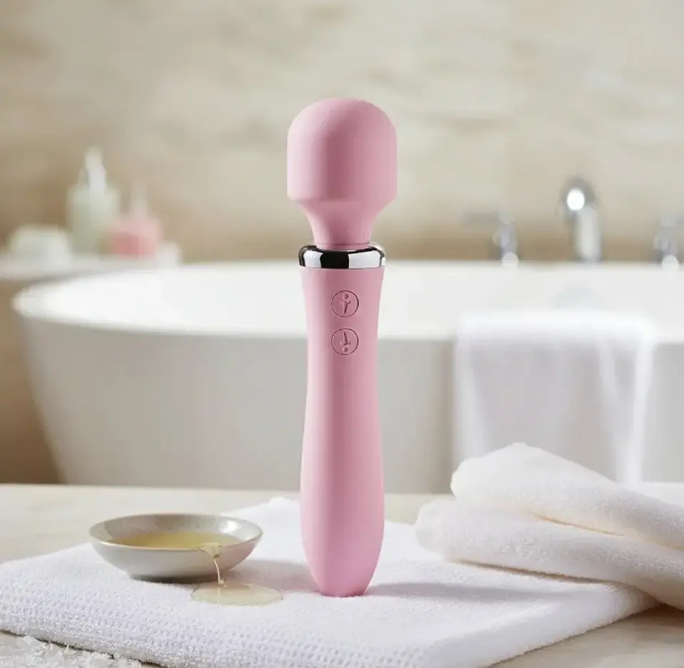 Doble Estimulación Total – Vibrador de Doble Cabezal con Calor y Rotación 360° 2
