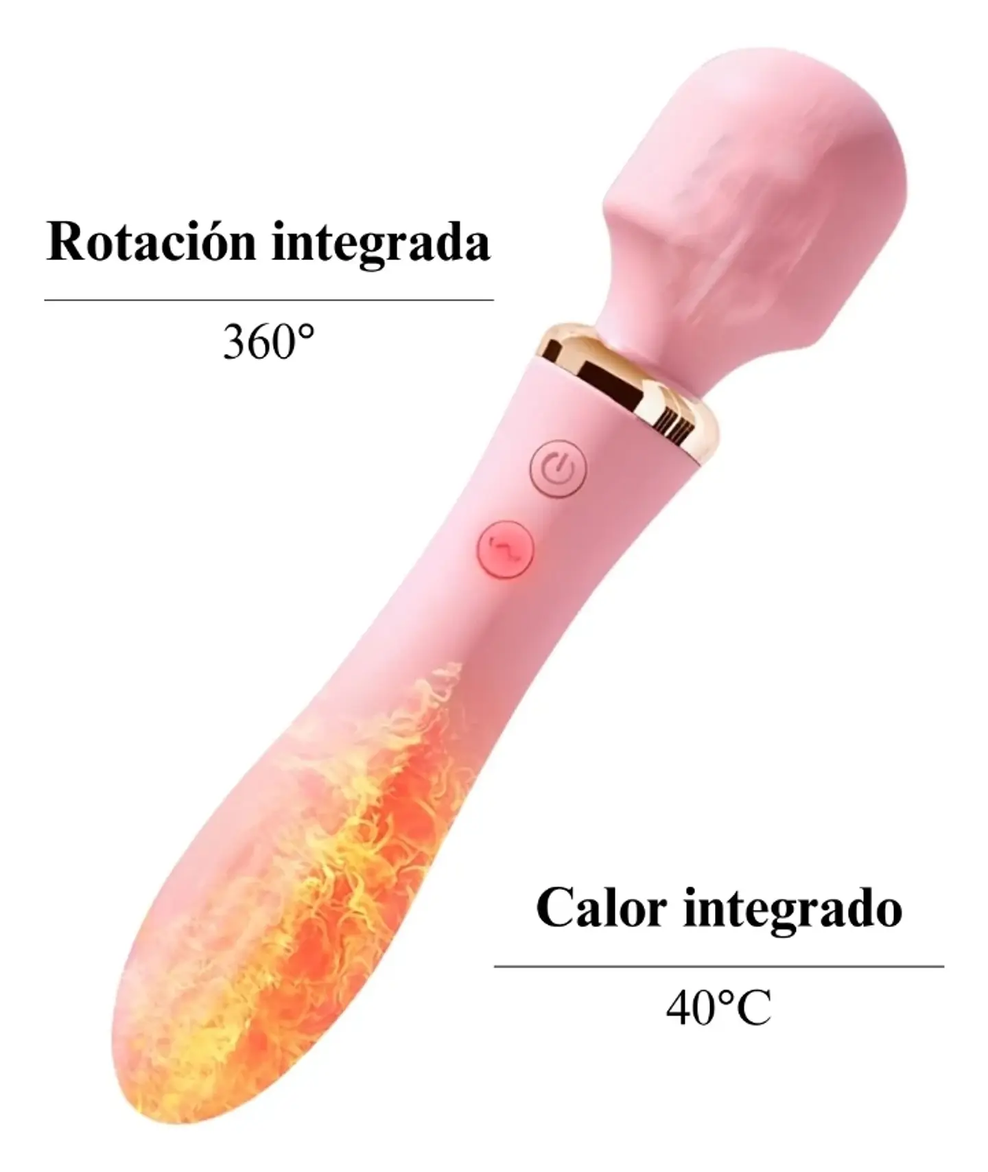 Doble Estimulación Total – Vibrador de Doble Cabezal con Calor y Rotación 360° 4