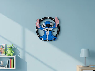 Reloj De Pared Analógico Stitch Disney Decorativo