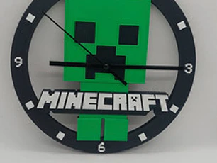 Reloj De Pared Analógico Minecraft Decorativo