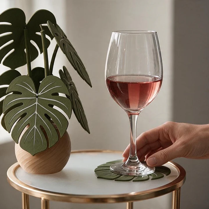 Set de Posavasos Decorativos Planta Monstera 1