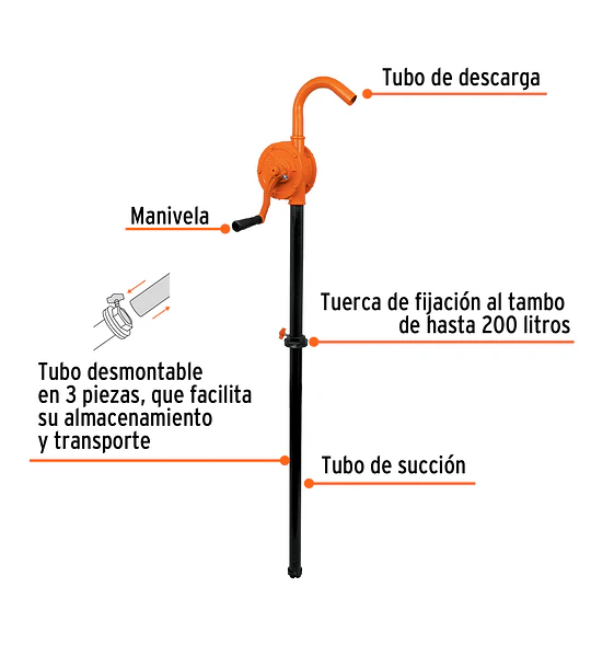 Bomba extractora de aceites con manivela BOMEX-25 - 
