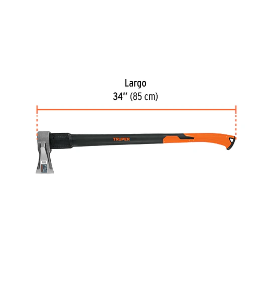 Hacha para rajar madera 4.5 lb, mango fibra de vidrio 34"