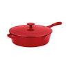 Sartén de Hierro Esmaltado Cuisinart con tapa Rojo 30 cm