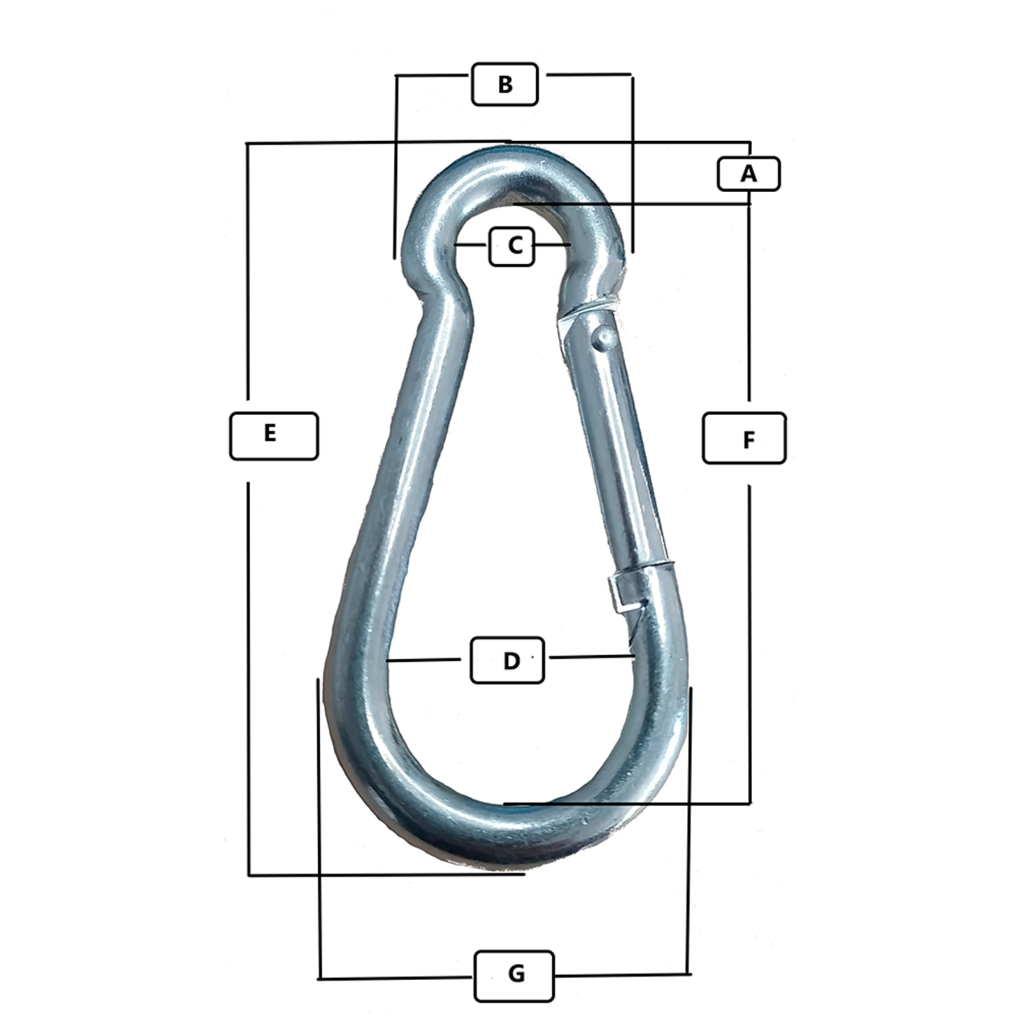 Mosquetón Acero galvanizado 9 X 90MM PACK 10 UN 3