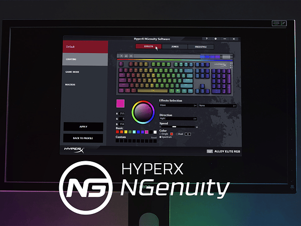 Personaliza tu Alloy Elite RGB con el software HyperX NGenuity