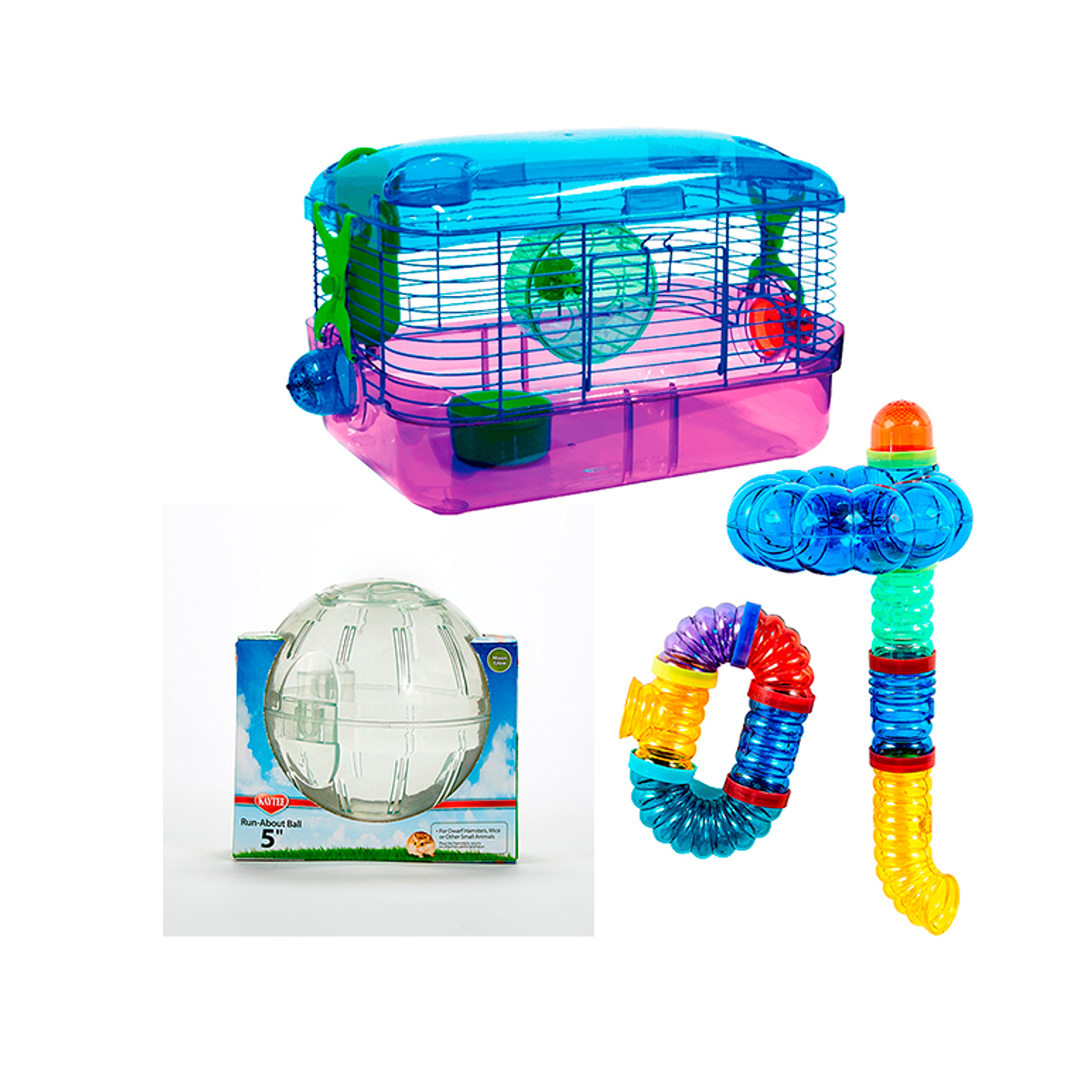 Combo Kaytee Jaula Lighted Habitat + Kit Loop D Loop + Ball Mini Moon 1