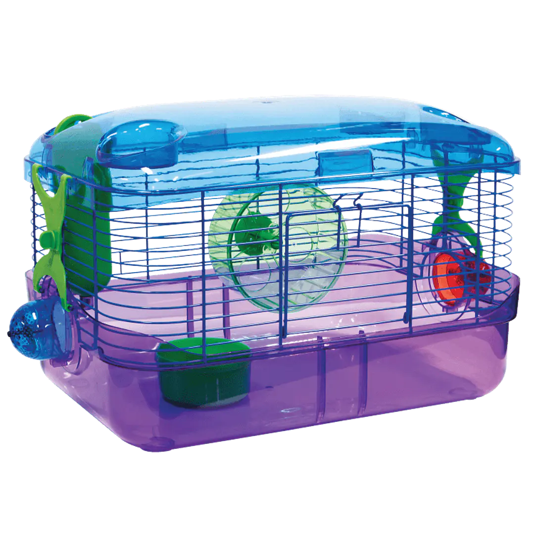 Combo Kaytee Jaula Lighted + Dispensador de comida + Look Out + Tubo 2