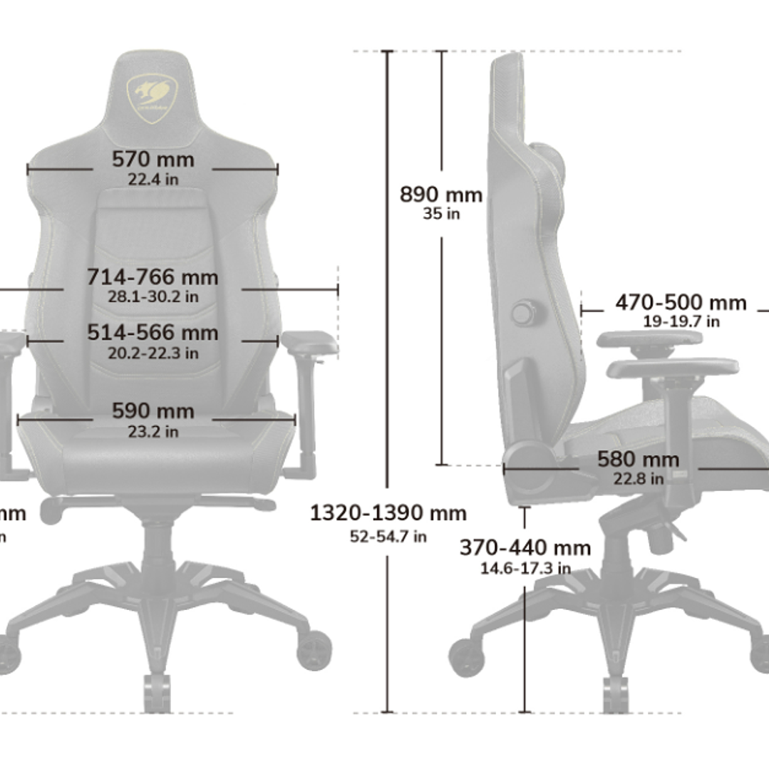 Silla profesional Gamer Cougar Armor EVO Royal Reposabrazos 4D, 180° Reclinación 8