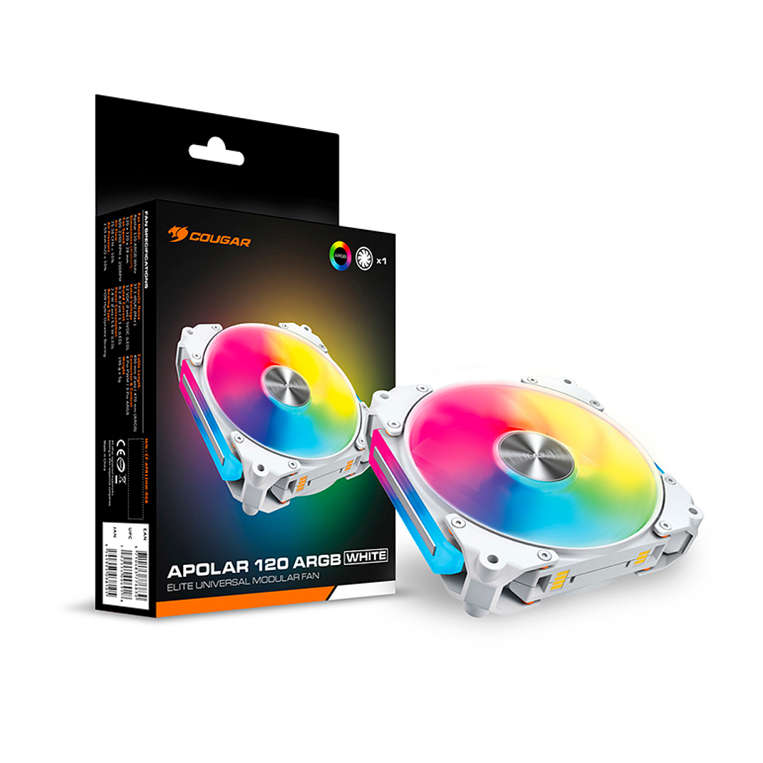 Ventilador Cougar Apolar 120 ARGB White conexión rápida 1
