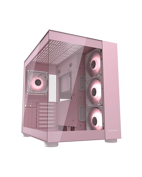 Gabinete gamer Cougar FV150 RGB Pink 4 ventiladores ARGB