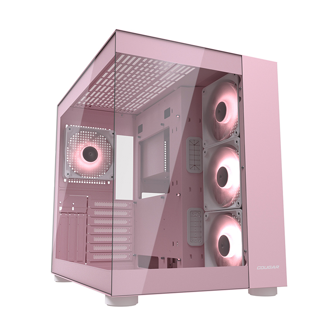 Gabinete gamer Cougar FV150 RGB Pink 4 ventiladores ARGB 1