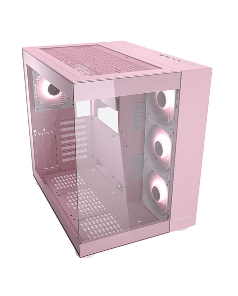 Gabinete gamer Cougar FV150 RGB Pink 4 ventiladores ARGB