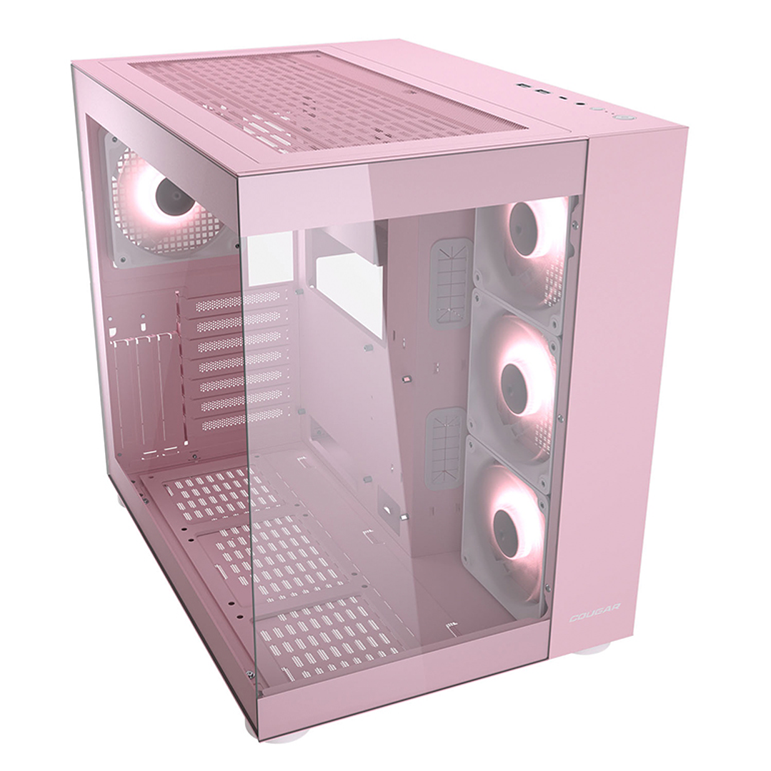 Gabinete gamer Cougar FV150 RGB Pink 4 ventiladores ARGB 2