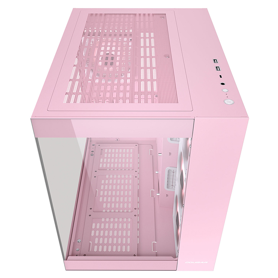 Gabinete gamer Cougar FV150 RGB Pink 4 ventiladores ARGB 5